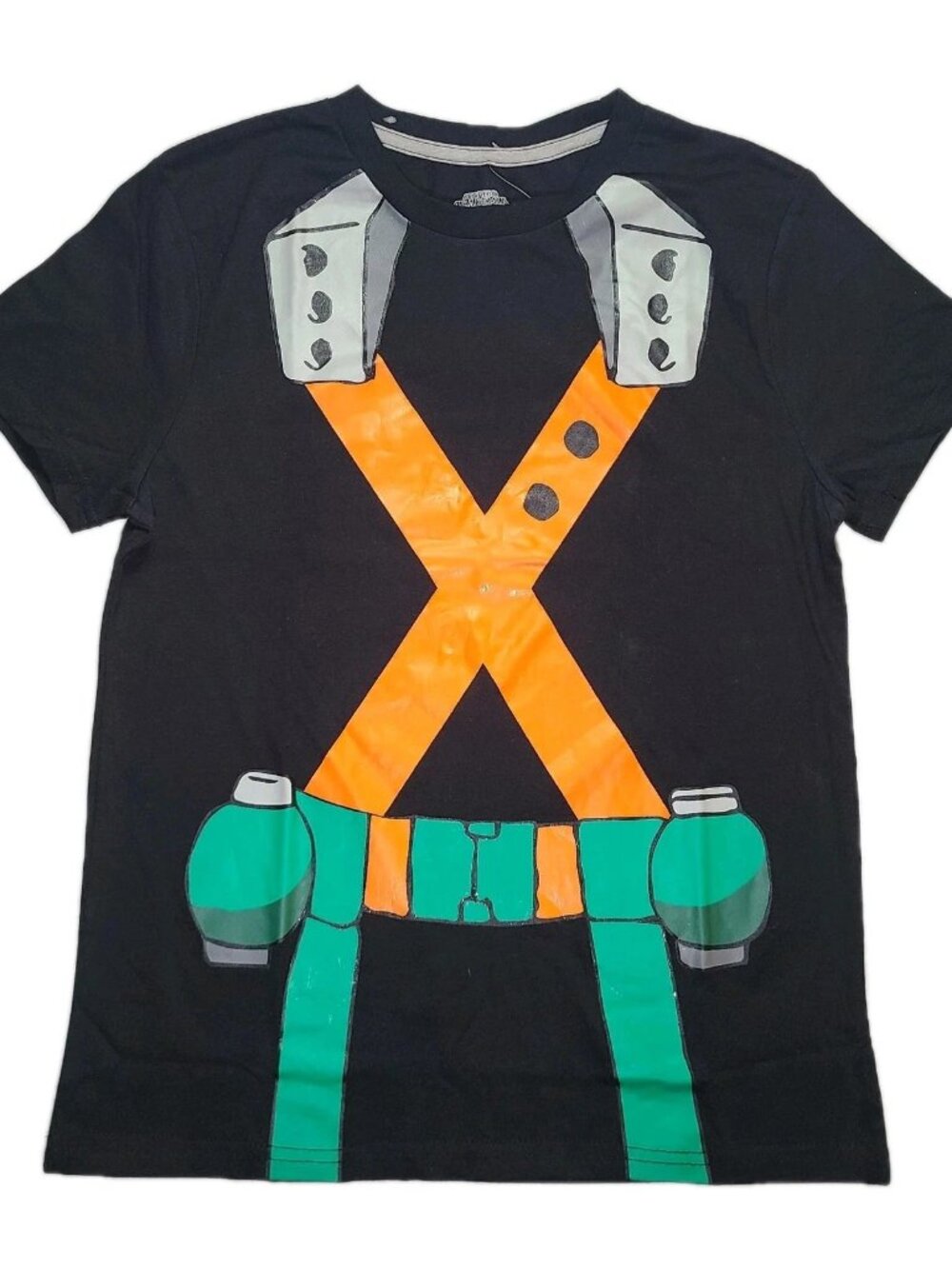 My Hero Academia Black Katsuki Ringer T Shirt Kids Size L Anime New NWOT